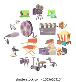 Movie cinema symbols icons set. Cartoon illustration of 16 movie cinema symbols vector icons for web