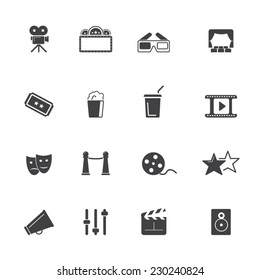 Movie, cinema and theater icon set 