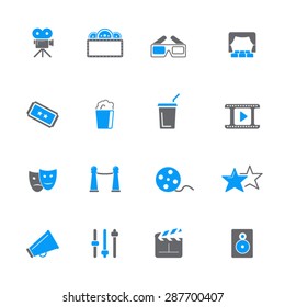 Movie, cinema and theater icon set