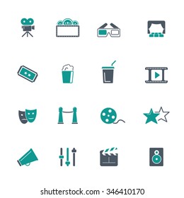 Movie, cinema and theater icon set