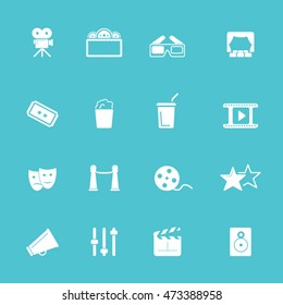 Movie, cinema and theater icon set