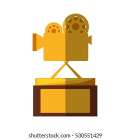 movie cinema trophy awards shadow vector illustration eps 10