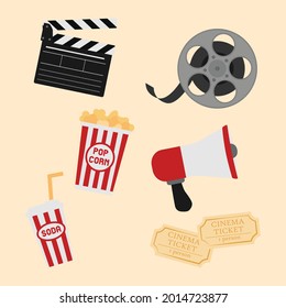Movie cinema vector illustration set