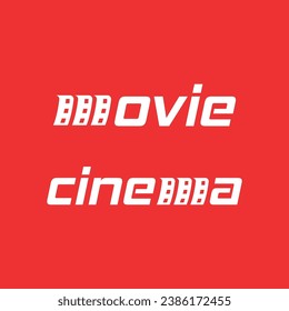 Movie Cinema wordmark logo design creative and minimal concept