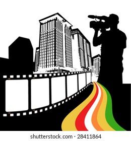 vector de ciudad de película
