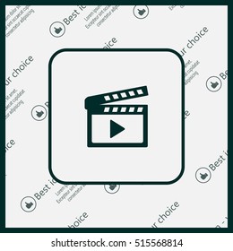 Movie clap - black vector icon