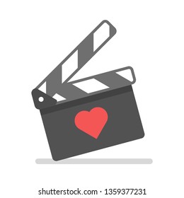 Movie clap - flat design vector icon  Heart