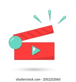 Movie clap icon isolated object. Vector illustration.