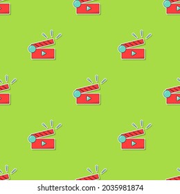 Movie clap seamless pattern. Vector illustration.