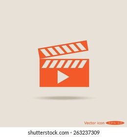 Movie clap - vector icon