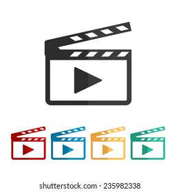 Movie clap - vector icon, flat design