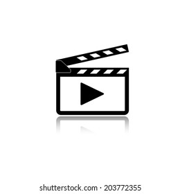  Movie clap - vector icon with shadow