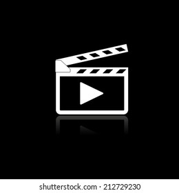  Movie clap - vector icon with shadow
