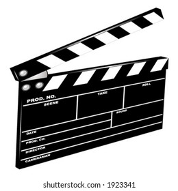 Movie clapboard in perspective