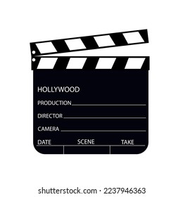 Movie clapboard vector illustration. Slapper board.