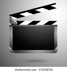 Movie clapper black board vector illustration