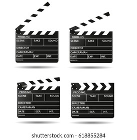  Movie clapper board Black open clapperboard Realistic film clapper 