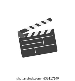 Movie clapper board in flat style. Cinema icon set. Vector illustration.