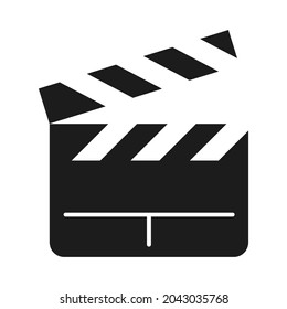 Movie clapper board. Flat vector illustration.