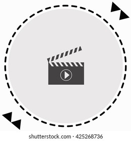 Movie clapper board icon Flat Design. Isolated Illustration.
