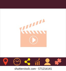 Movie clapper board  icon. Vector design. 