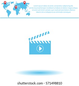 Movie clapper board  icon. Vector design. 