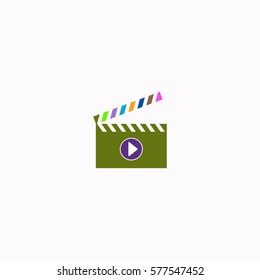 Movie clapper board  icon Vector design. Colored illustration.