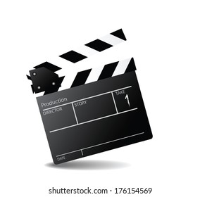 movie clapper board, movie maker vector, cut movie and entertainment sign icon