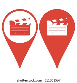 movie clapper board, movie maker vector. Flat design style eps 10