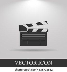 movie clapper board, movie maker vector. Flat design style eps 10