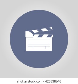 movie clapper board, movie maker vector. Flat design style eps 10