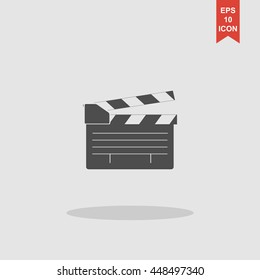 movie clapper board, movie maker vector. Flat design style eps 10