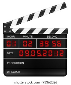 Movie clapper board on a white background. Vector illustration.