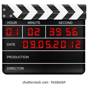 Movie clapper board on a white background. Vector illustration.