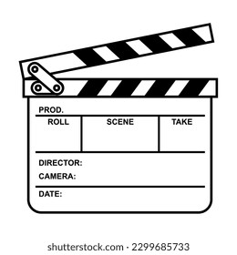 Movie Clapper Board Slate Icon for Logo and More