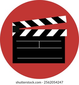 Movie clapper board vector icon