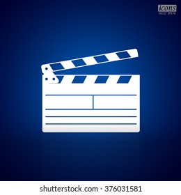Movie clapper board vector icon.