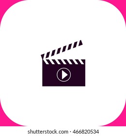 Movie clapper board vector icon on white background.