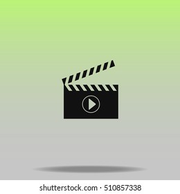 Movie clapper board vector icon