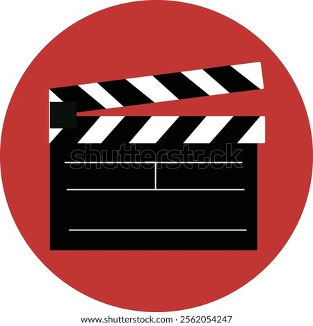 Movie clapper board vector icon