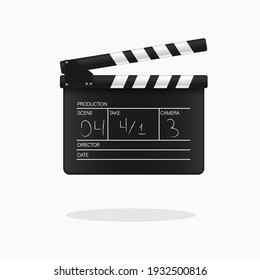 Movie Clapper Board. Vector Illustration.