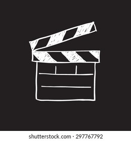 Movie clapper board Vector sketch