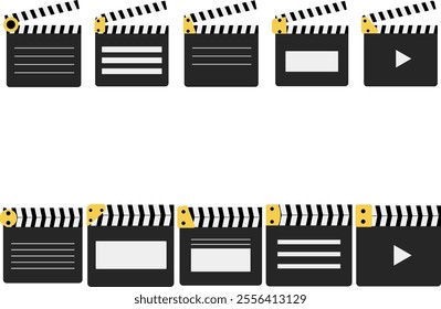Movie Clapper Boards Action Vector Illustration