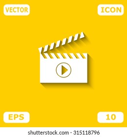 Movie clapper boards vector icon.