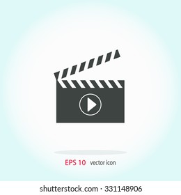 Movie clapper boards vector icon.