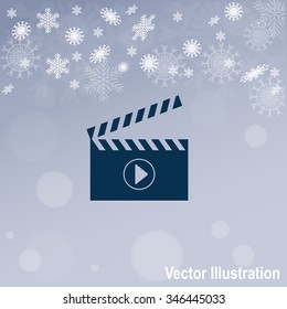 Movie clapper boards vector icon.
