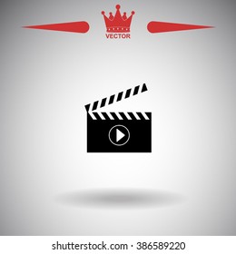 Movie clapper boards vector icon.