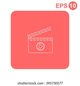 Movie clapper boards vector icon.