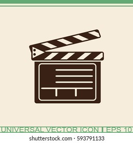 Movie clapper boards vector icon.