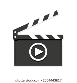 Movie clapper, clapperboard icon movie shooting symbol vector illustration